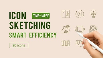 Watch Energy Efficiency Icons Come to Life - Satisfying Sketch Timelapse