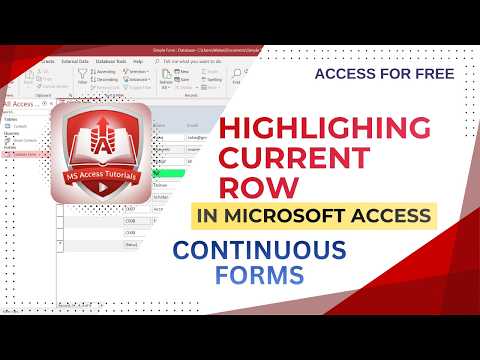 Highlight Active Row in Microsoft Access Continuous Forms | Conditional Formatting Tutorial