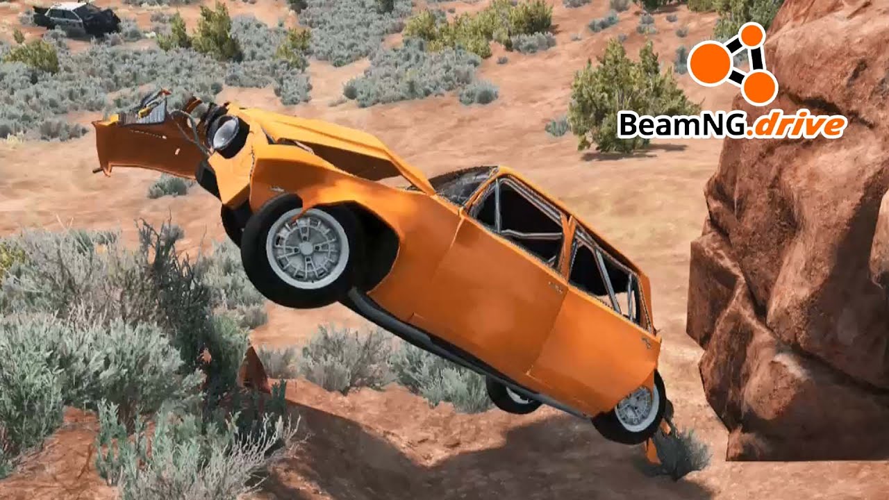 Simulator | Fall Into The Hill | BeamNg | Review #offroading #carcrash ...