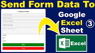 How to send HTML form data to google sheets, how to send form data in excel, Form to excel sheet