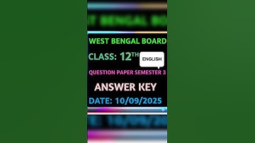 class 12 Semester 3 English Paper solve wbbse board