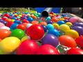 Water Marble Run PVC Pipe Tunnel ASMR ☆ Water Sounds, Dragon Balls + Wooden Balls