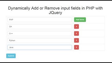 Dynamically Add / Remove input fields in PHP with Jquery Ajax