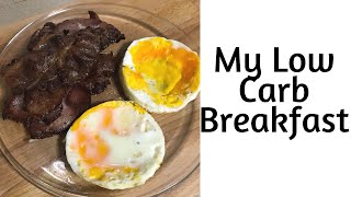 Low Carb Breakfast | Egg and Bacon | Unsweetened Almond Milk
