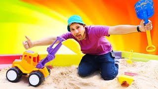 Sandpit games for kids - Building a tunnel with Helper Cars! - Play videos and games.