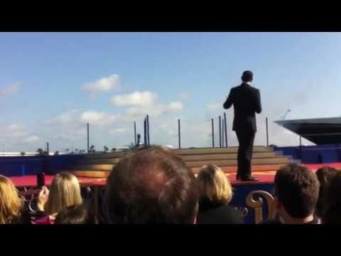 Bob Iger and Mickey Mouse at Disney Dream Christening Cruise