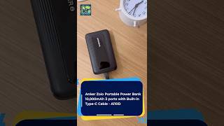 Anker Zolo Portable Power Bank 10,000mAh 3 ports with Built-in Type-C Cable - A110D #powerbank