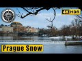 Walking Tour of Prague in search of snow 🇨🇿 Czech Republic 4k HDR ASMR