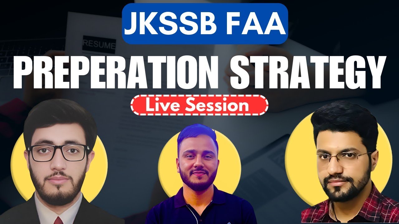 JKSSB FAA (Finance Accounts Assistant) Strategy Live Session 