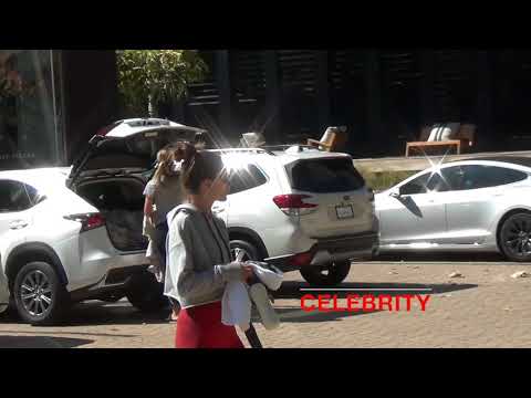 Alessandra Ambrosio bringing the temperature up with red yoga pants went to yoga class with friend B