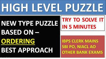 High Level Puzzle | New Pattern Puzzle| IBPS CLERK,SBI PO,NIACL AO