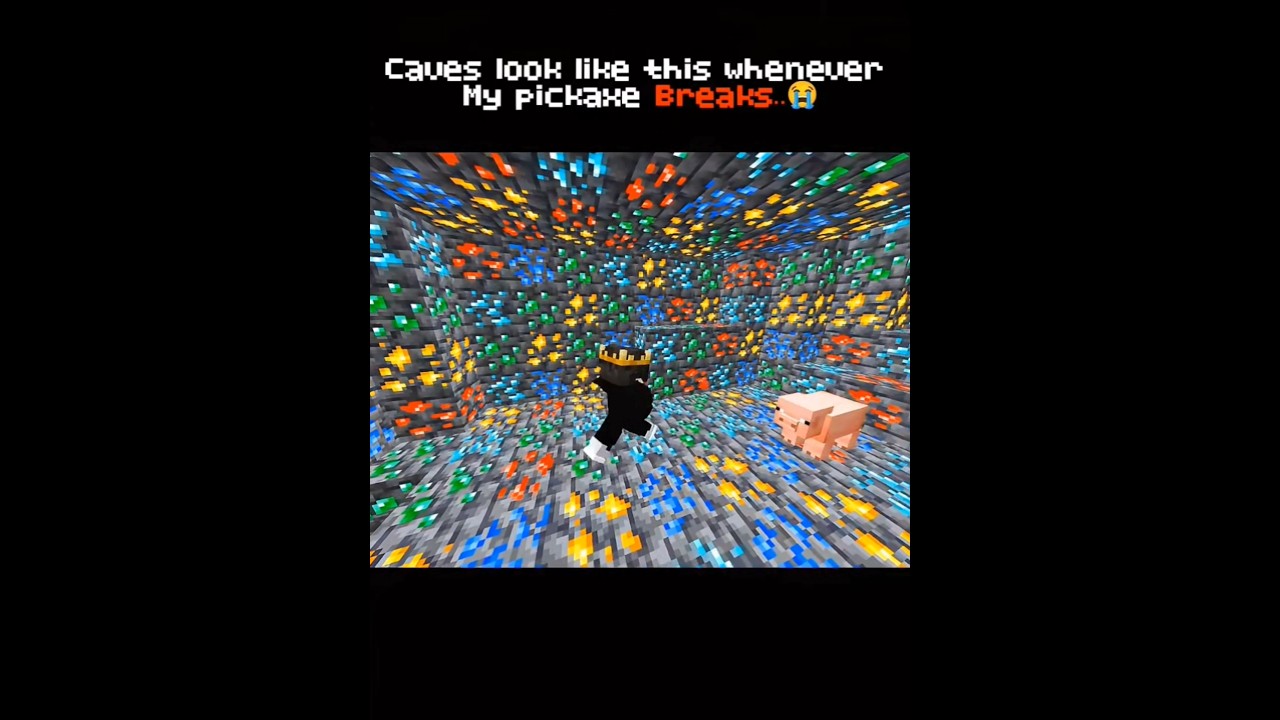 Wherever My Pickaxe Breaks the cave looks like this...😭