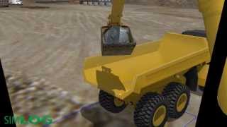 Bench Loading with Truck Spotting - Boulders Module - Simlog Hydraulic Excavator Personal Simulator