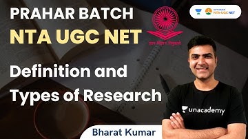 Definition and Types of Research | NTA UGC NET | Bharat Kumar
