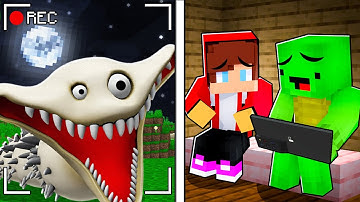 JJ and Mikey Got SCARY HUNGRY WORM PHASE 2 on a Hidden Camera in Minecraft at Night! - Maizen