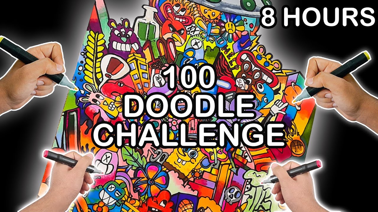 100 DOODLE CHALLENGE  *The biggest drawing i've ever made*