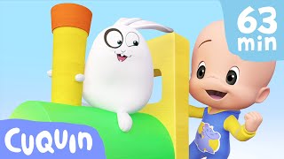 Cuquin's Magic Train 🚂🌈 Learn the colors 🔵🟡🟣 | videos \& cartoons for babies