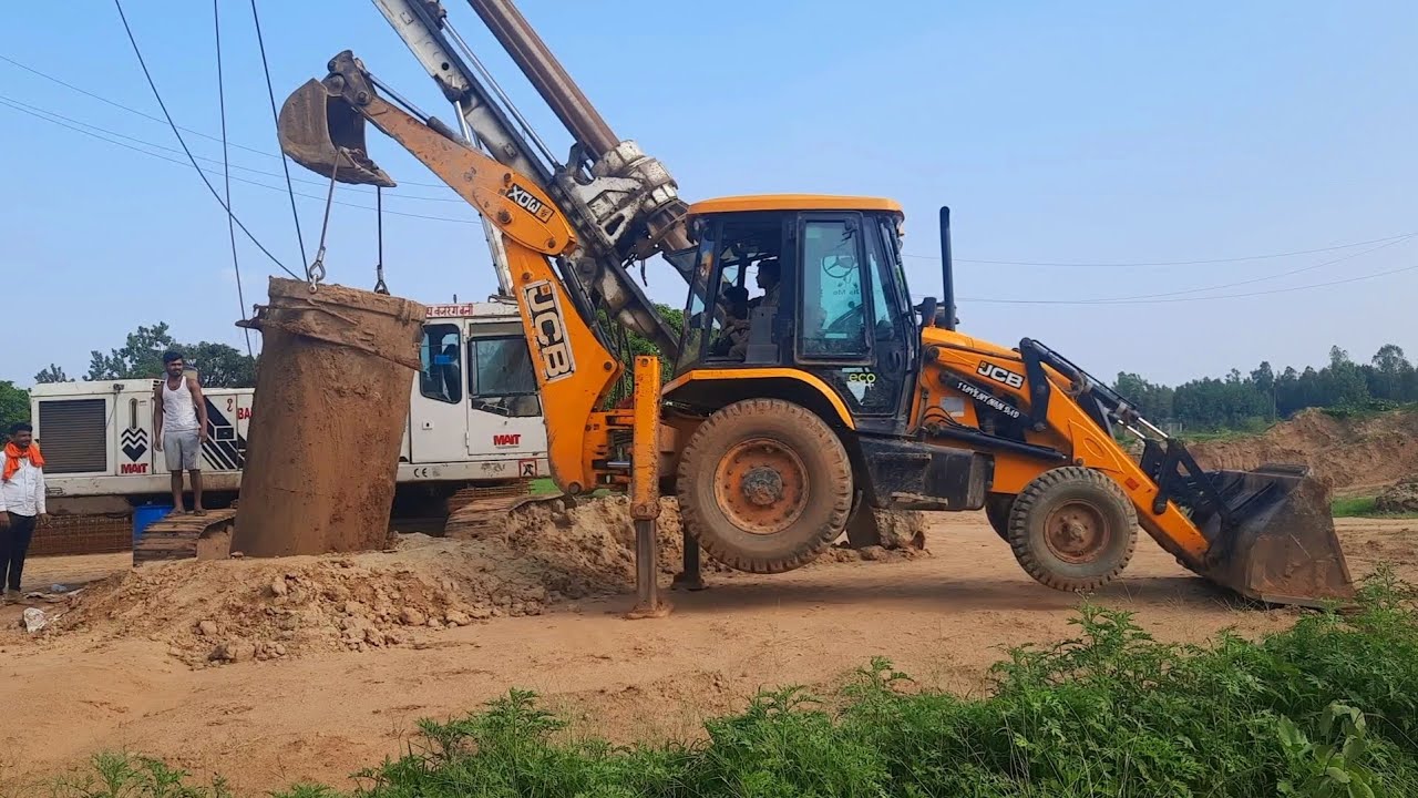 New JCB 3dx Backhoe I JCB ne gadde mein se fasa hua pipe nikala JCB video YouTube