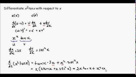 The Product Rule of Differentiation - Example x^2 tan(x)