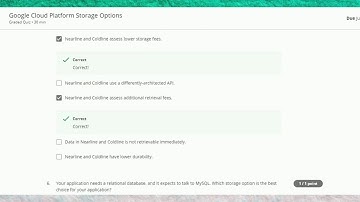 Coursera - Google Cloud Platform Storage Options Quiz