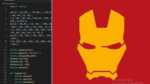 Draw Iron man helmet | Full Python code ||Python Turtle