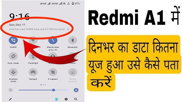 Redmi A1 Phone me Data show kaise kare ।। Today Data usage settings Option on in Redmi A1 ।।