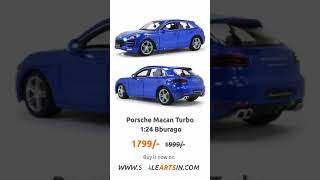 Porsche Macan Turbo blue 1:24 Bburago diecast scale model car  www.scaleartsin.com