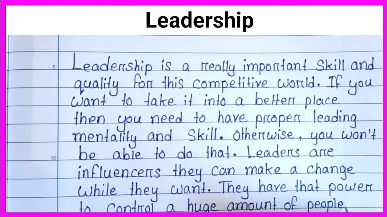 college essay on leadership