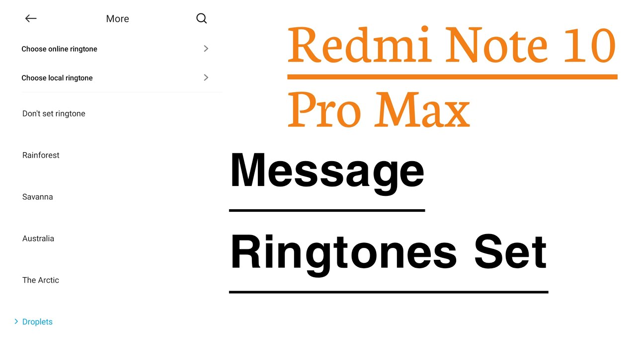 Redmi Note 10 Pro Max How To Change Message Ringtones | Redmi Note 10 ...