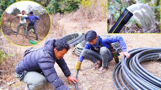 Rojan helping me to manage water pipe || We are bringing drinking water@Sanjipjina