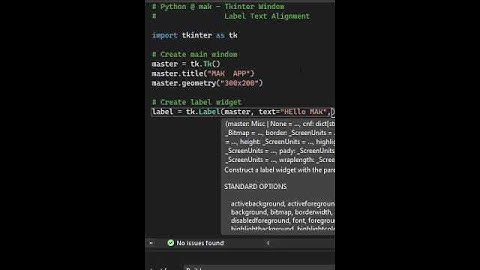 Python Tkinter Label text alignment #coding #pythontricks #programming