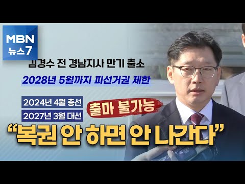 김경수 "MB 들러리 되지 않겠다"…복권 없는 사면은 거부 [MBN 뉴스7]