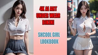 Tutorial Creat 4k ai art, girlfriend fashion show,lookbook amazing, cute girl style schoolGirl