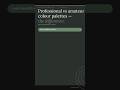 Professional vs Amateur Color Palettes 😳