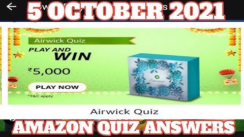 Amazon Funzone Airwick Quiz Answers Today|5 October|Amazon Quiz Answers Today| Daily Quiz Time