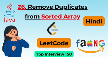 26. Remove Duplicates from Sorted Array | leetcode Java⚡ Top Interview 150 | Placement Series 2023