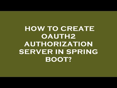 How to create oauth2 authorization server in spring boot?