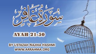 Live Tafsir of Surah Al Ghaafir Ayah 21-50 by Ustazah Najiha Hashmi . www.arrahma.org