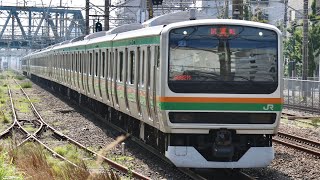 試9882・試9883M 【E231系ﾔﾏU591編成+ﾔﾏU51編成 TASC調整試運転 藤沢駅・大船駅通過シーン】