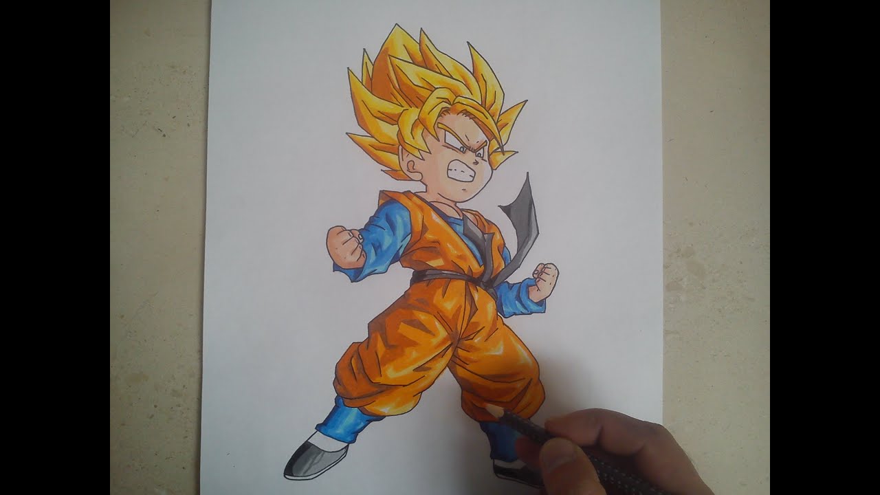 como dibujar a goten ssj / how to draw a goten ssj - YouTube