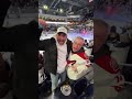 Biz spotted a guy in the crowd with a Bissonnette Coyotes jersey, went down, and gave him a beer