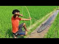😲Unbelievable Bamboo Crossbow Fishing Technique 🥰Bow Fishing For Big Shoal Fish❤️Drean Fishing Video