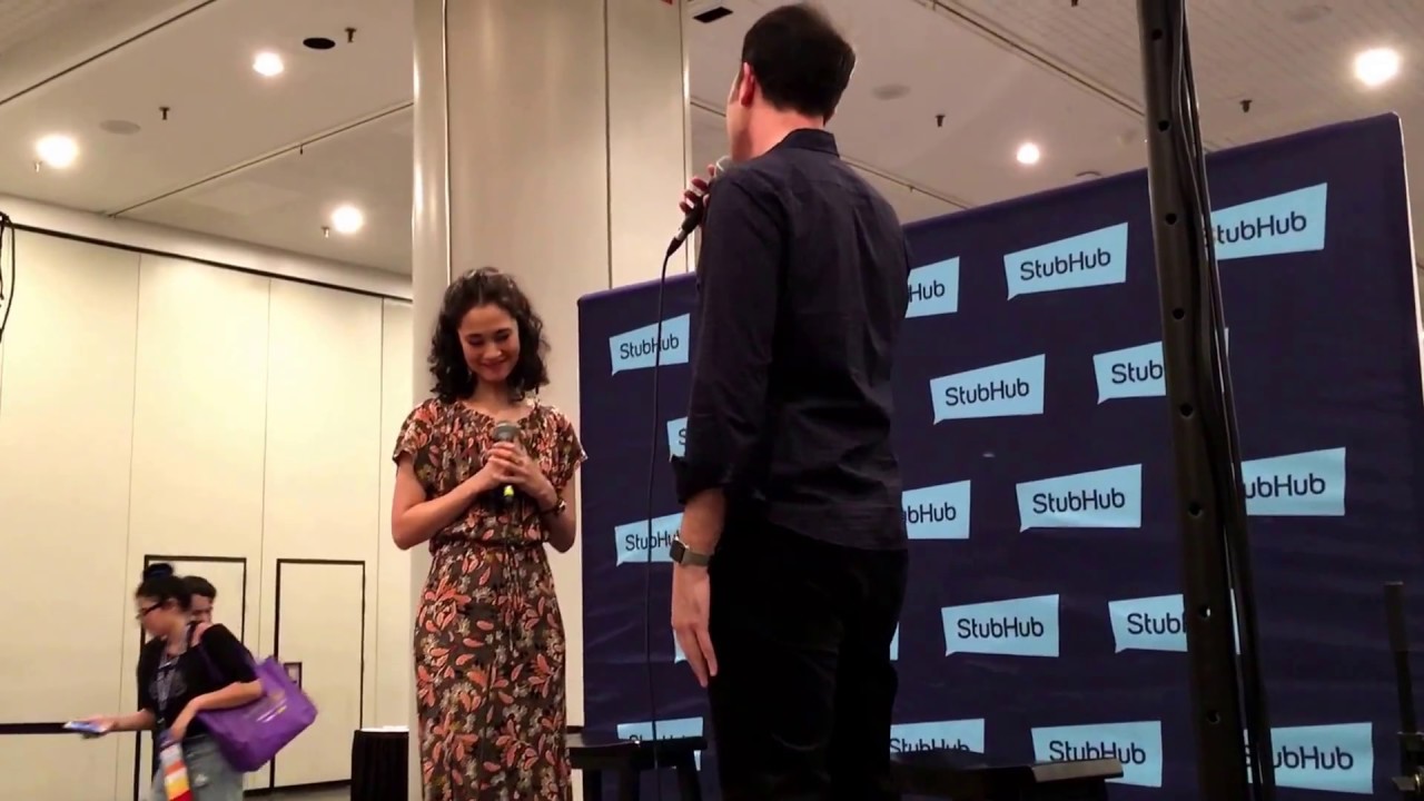 Ali Ewoldt and Kyle Barisich at BroadwayCon 2017 StubHub Green Room singing from Phantom of the Oper