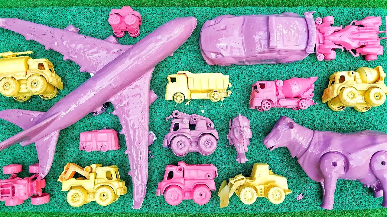 Membersihkan mobil berlumpur, excavator, mobil balap, mobil polisi, damkar, pesawat, bus, helikopter