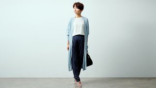 ロングカーディガン/シルク