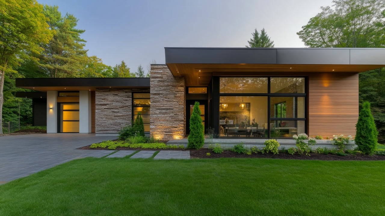 Small Modern Home Design with Cohesive Living Room Kitchen and Dining Style