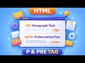 Chapter 8 HTML Paragraph & Pre Tag Explained in Hindi | Paragraph + Pre Tag Tutorial