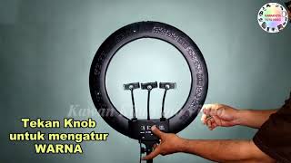 Ring Light 46cm / 18inch Power 50 watt dengan REMOTE   3 Holder untuk Smart phone - ada Mode Kedip