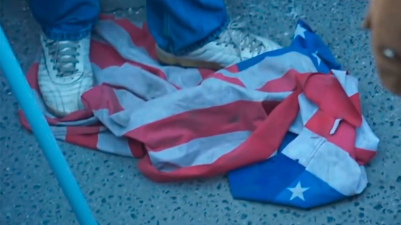 RUSSIAN PATRIOT HATES AMERICA, STOMPS ON THE AMERICAN FLAG - YouTube