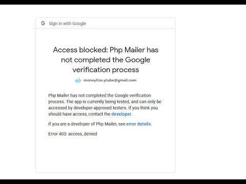 Access blocked: App not completed the Google verification process error in oauth2